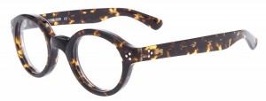 Lesca Round Framed Dark Tortoiseshell Glasses