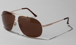 ‘Channel’ Metal Aviators in Brown