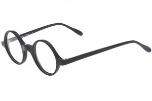 Lesca Round Framed Black Glasses