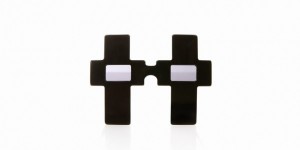 Jeremy Scott x Linda Farrow Vintage Black Cross Sunglasses