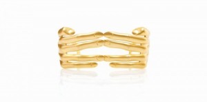 Jeremy Scott x Linda Farrow Vintage Hands Sunglasses in Gold