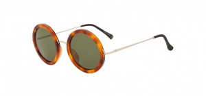 The Row for Linda Farrow Round Eye Tortoise Sunglasses