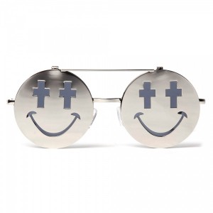 Jeremy Scott & Linda Farrow Projects Shiny Silver Smile Sunglasses
